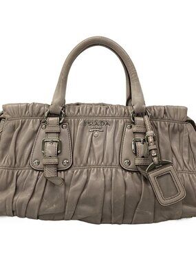PRADA - Gray Leather Handbag